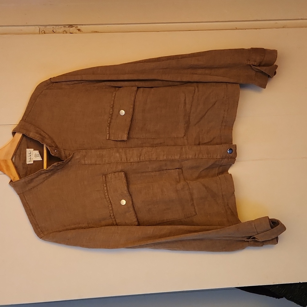 Nicole Miller Linen jacket Dusty desert-warm brown color, size us xl